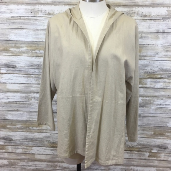 Norm Thompson Linen Blend Hooded Jacket - Picture 1 of 6